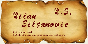 Milan Siljanović vizit kartica